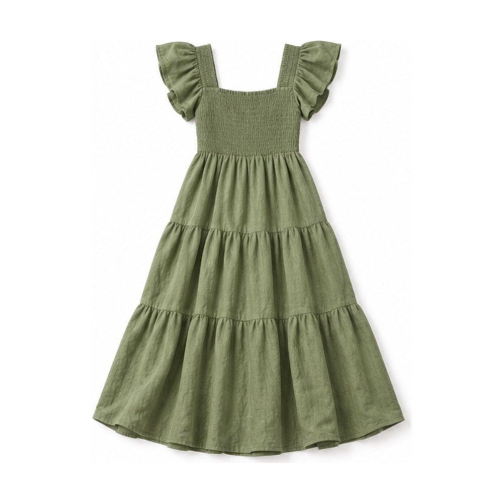 Tiered Smock Midi Dress