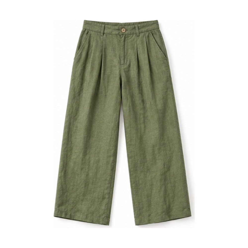 Pleated High-Waist Trousers
